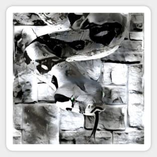 Snake Black and White Spray Paint Wall Sticker